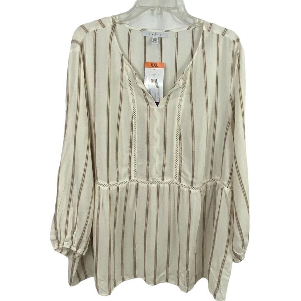 Fever Boho Striped Blouse Size XXL